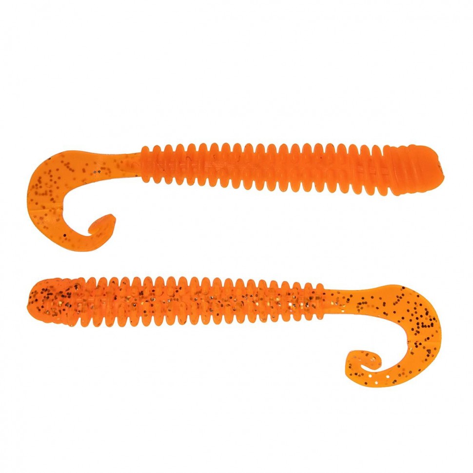 Твистер Helios Credo Long Body 2,95"/7,5 см, цвет Orange & Sparkles 12 шт HS-9-022 , 